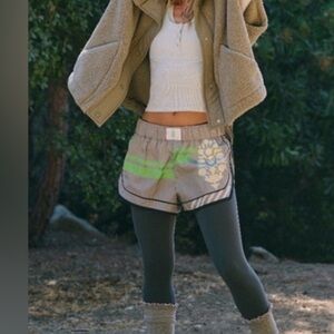 NWOT Free People Movement Varsity Blues Printed Logo Shorts